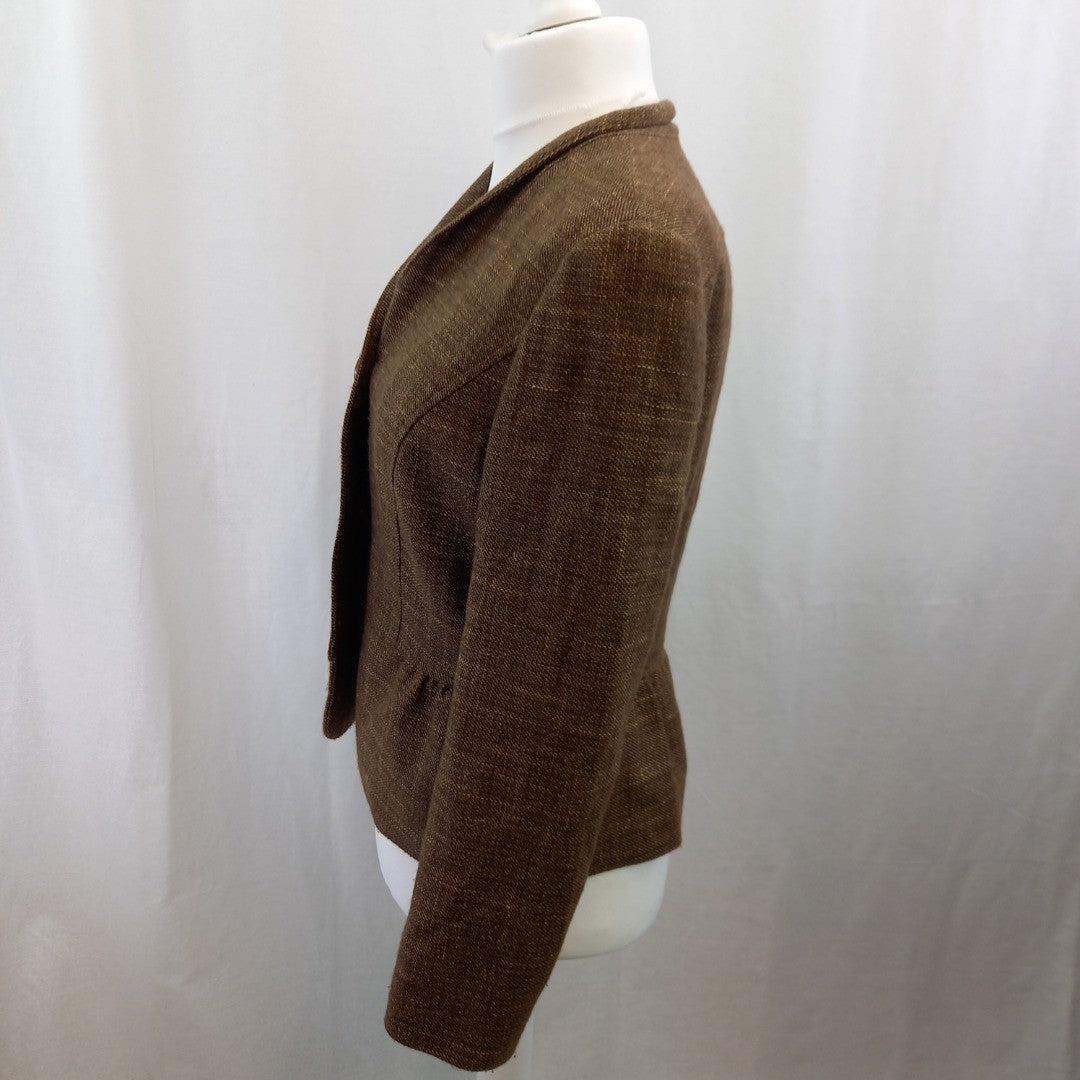 Lafayette 148 Brown Blazer UK 10 Excellent