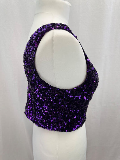 Coast Purple Sequin V Neck Bustier Size 14 BNWT