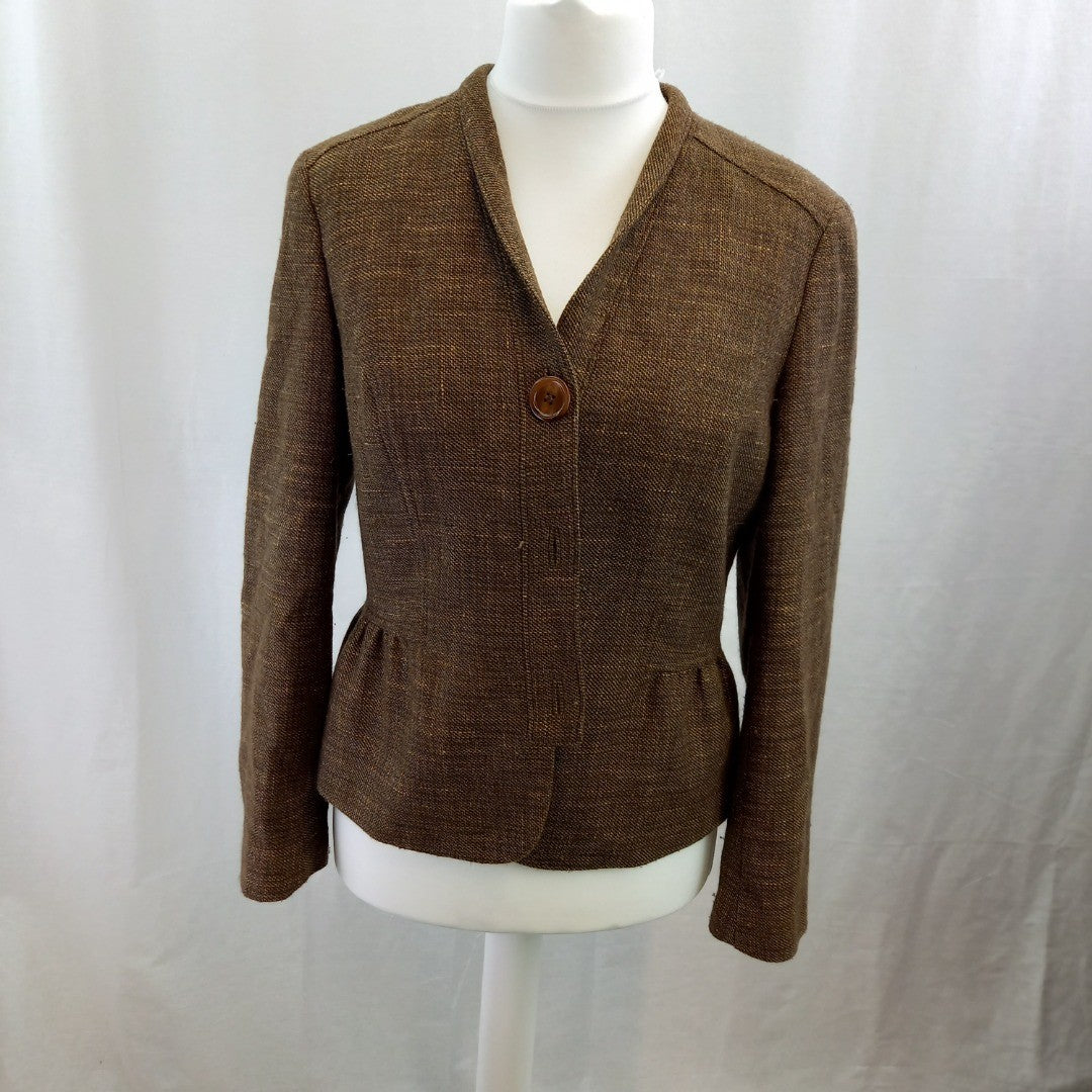 Lafayette 148 Brown Blazer UK 10 Excellent