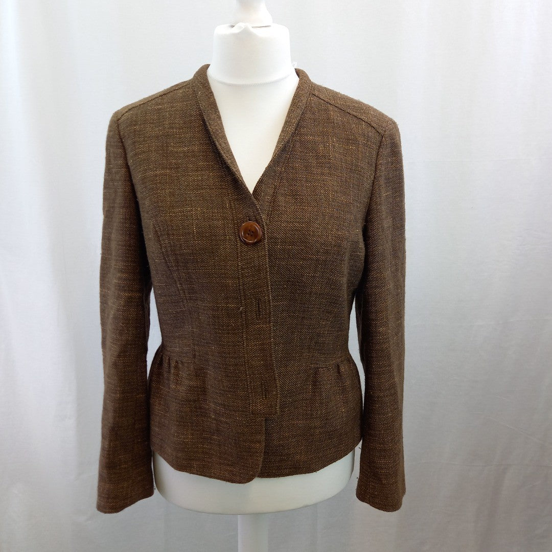 Lafayette 148 Brown Blazer UK 10 Excellent