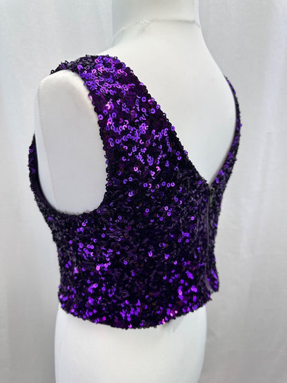 Coast Purple Sequin V Neck Bustier Size 14 BNWT