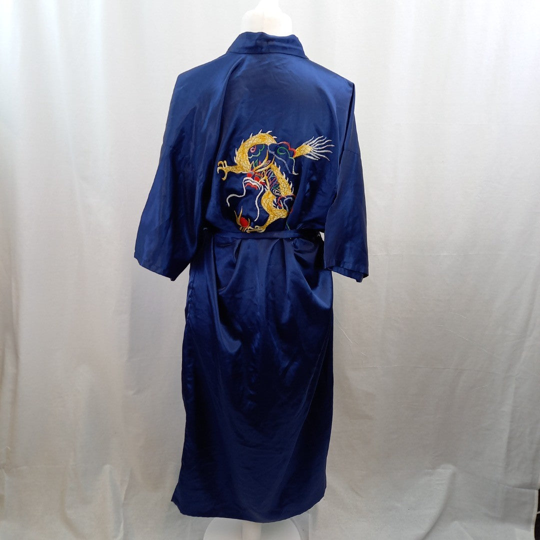 Esme Blue Kimono Embroidered Size M Excellent