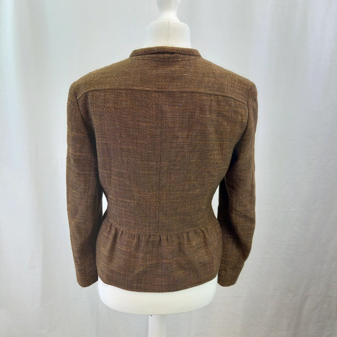 Lafayette 148 Brown Blazer UK 10 Excellent