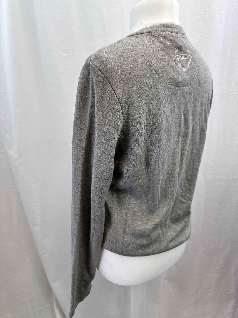 HV Society Polo Society Grey Zip Up Pockets Sweater Size XL Excellent Condition