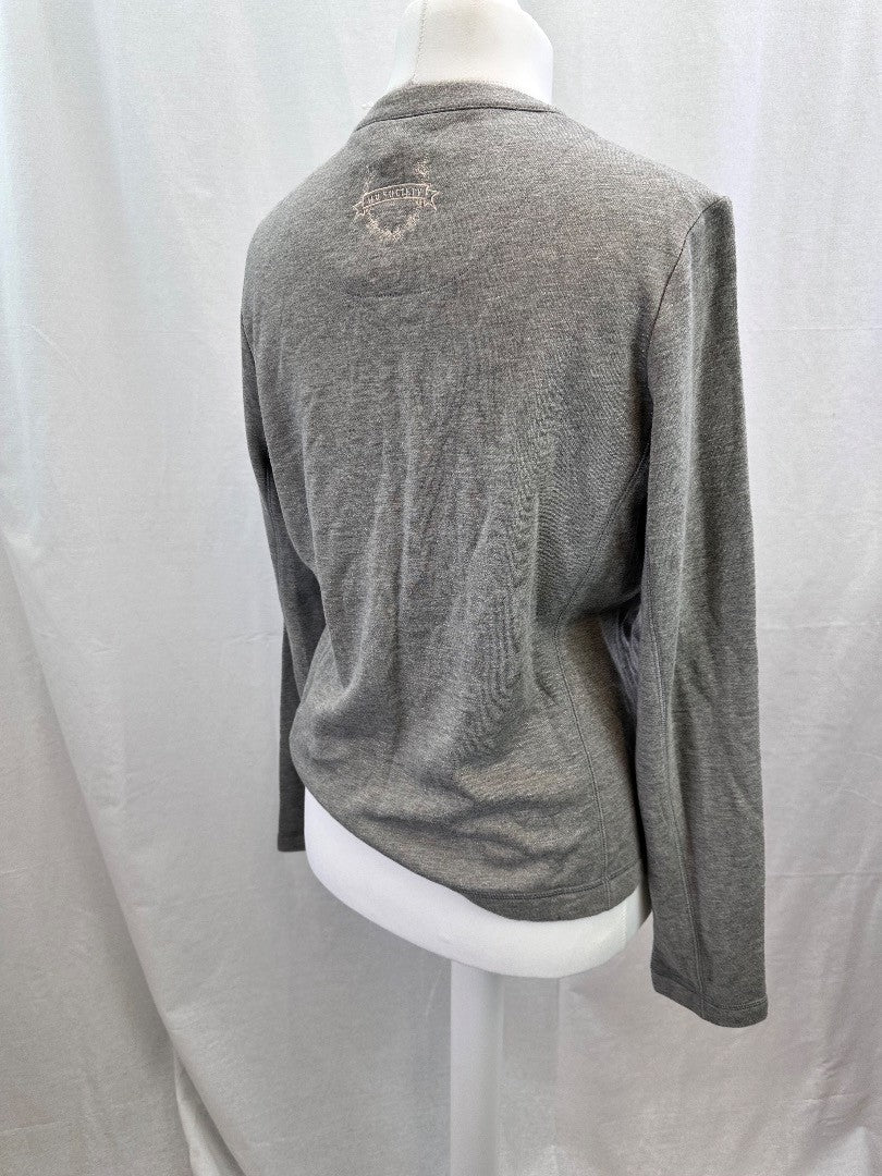 HV Society Polo Society Grey Zip Up Pockets Sweater Size XL Excellent Condition