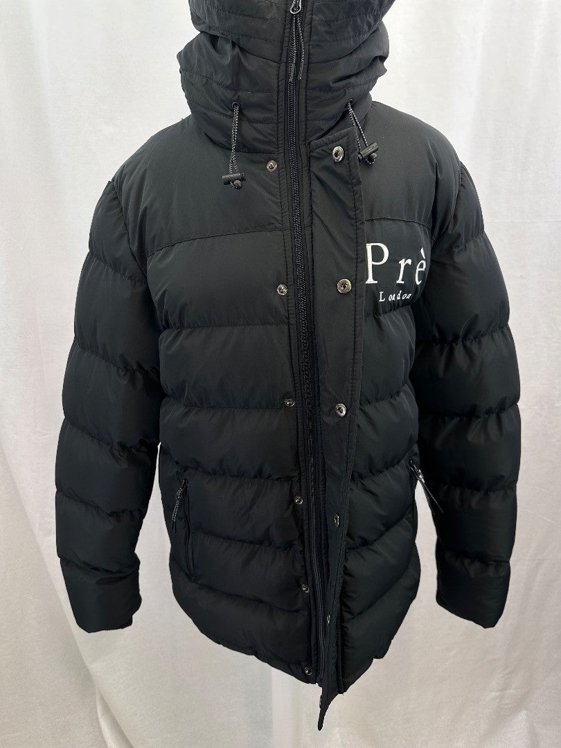 Pre London Black Puffer Coat Hood Size S Excellent Condition