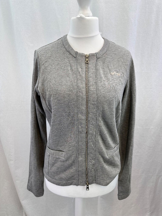 HV Society Polo Society Grey Zip Up Pockets Sweater Size XL Excellent Condition