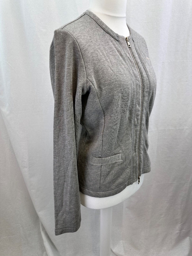 HV Society Polo Society Grey Zip Up Pockets Sweater Size XL Excellent Condition