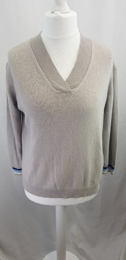 Luella Grey Blue White Cashmere Jumper Size 12/14 VGC