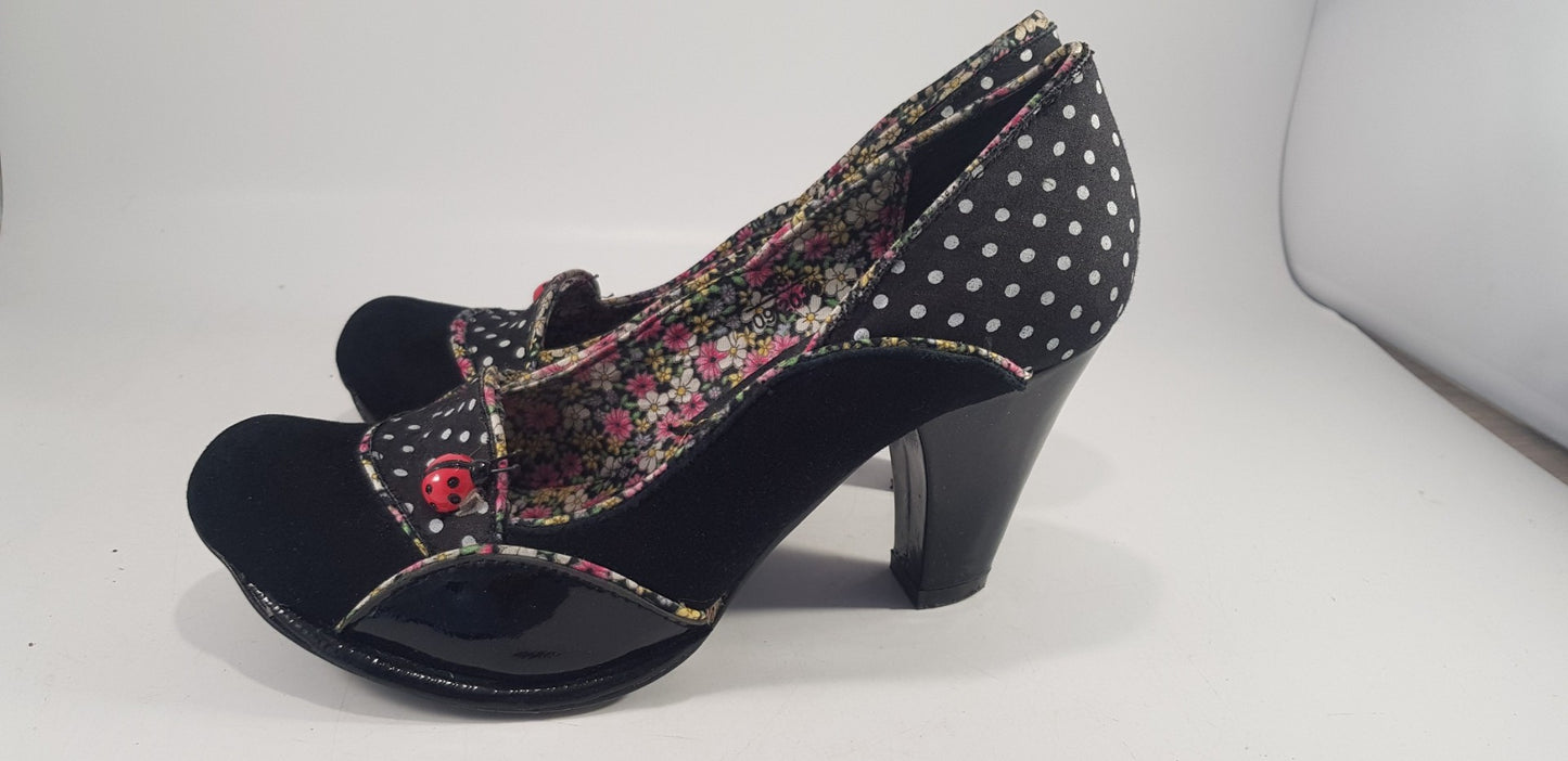 Irregular Choice Future Ladybug Polka Dot Heels Size 5 Excellent Condition