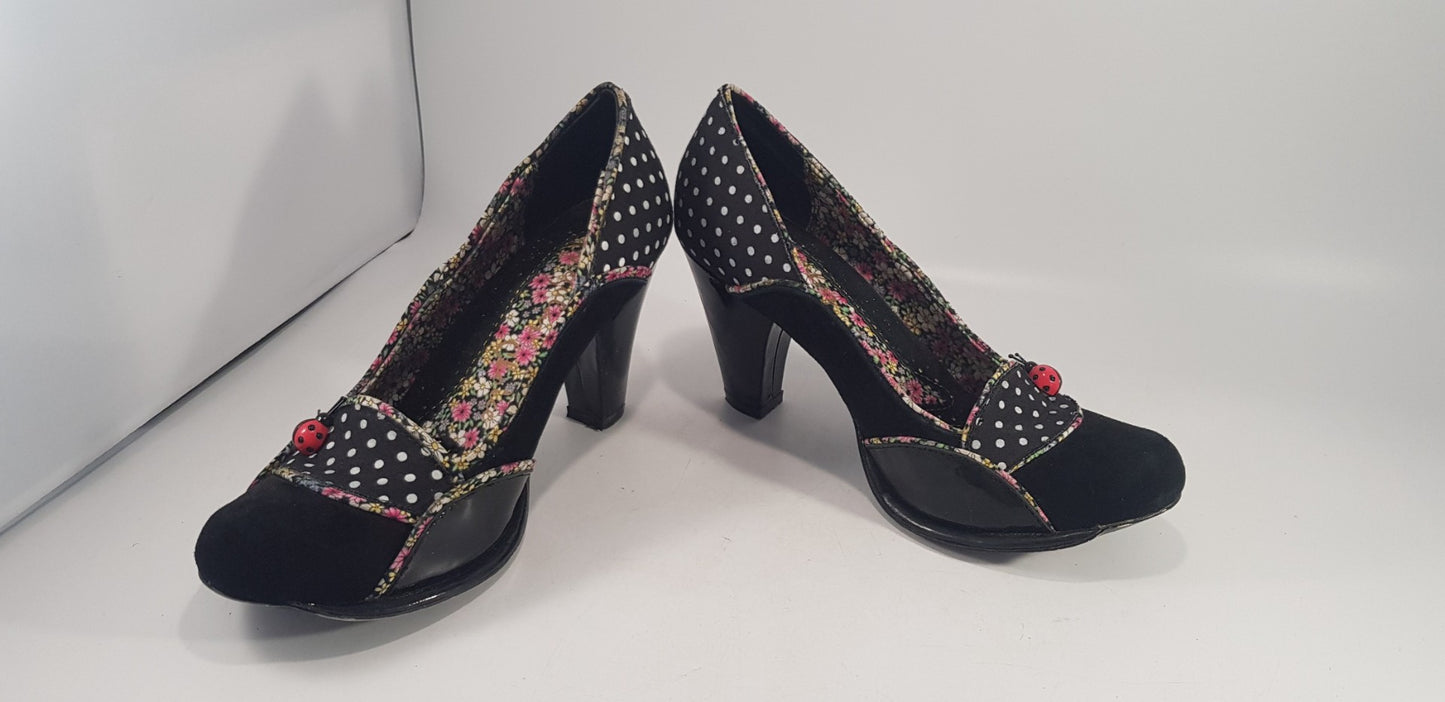 Irregular Choice Future Ladybug Polka Dot Heels Size 5 Excellent Condition