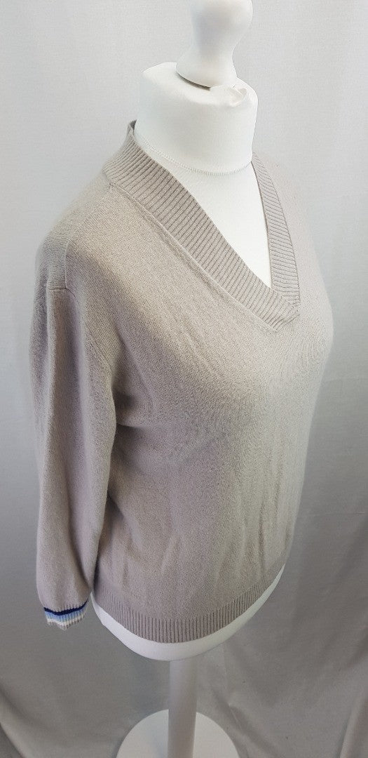 Luella Grey Blue White Cashmere Jumper Size 12/14 VGC