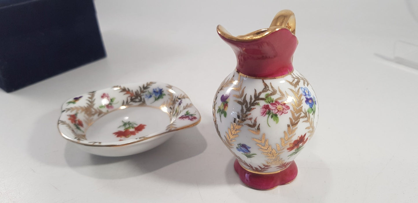 The Regal Porcelain Collectable Miniature Jug Bowl Wash Set in Original Box Ex Con