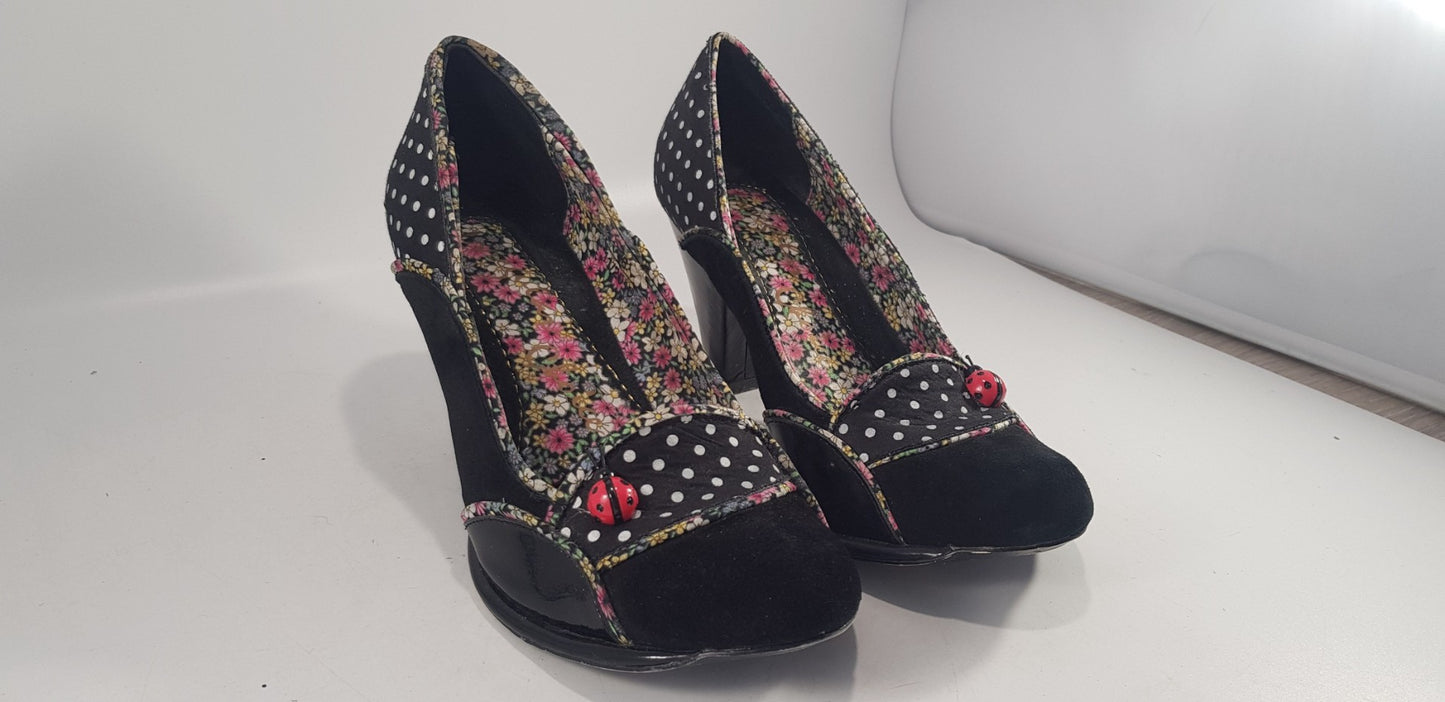 Irregular Choice Future Ladybug Polka Dot Heels Size 5 Excellent Condition