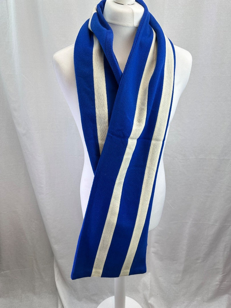 The Famous Cheltenham Exeter Blue and White Stripes Scarf New In Bag