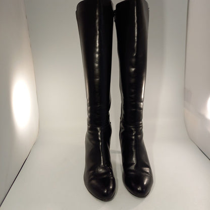 Pavers Black Knee High Heeled Boots Womens UK 6 Excellent