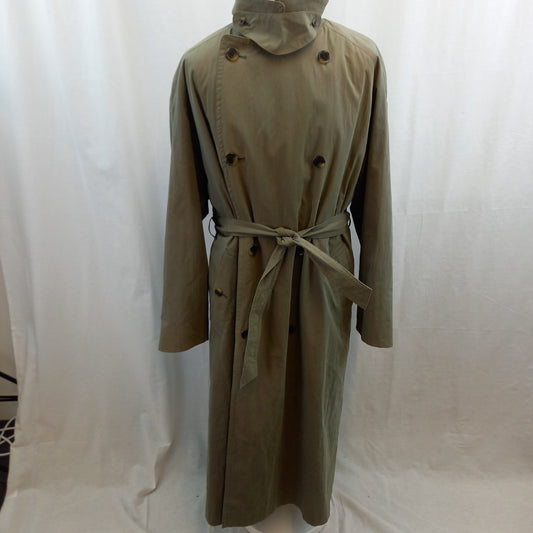 Sanyo Carol Cohen Green Trench Coat Mens 3XL Warmer Lined Vintage Excellent