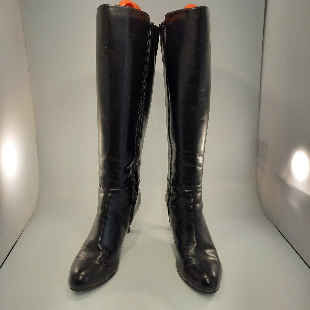 Pavers Black Knee High Heeled Boots Womens UK 6 Excellent