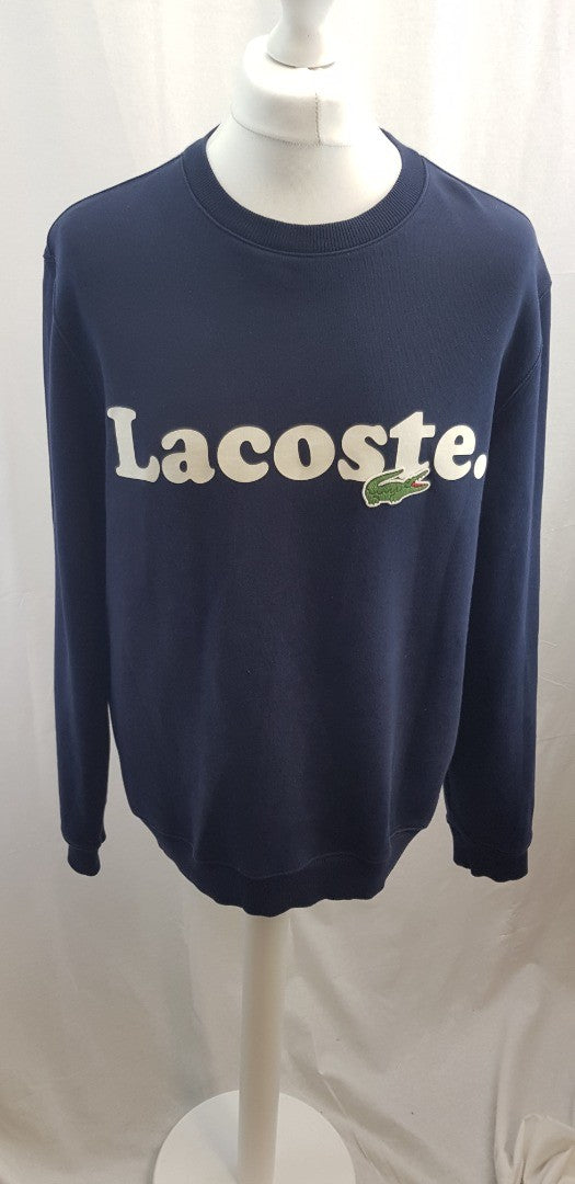 Lacoste Navy Sweatshirt Classic Fit Size XL Excellent Condition