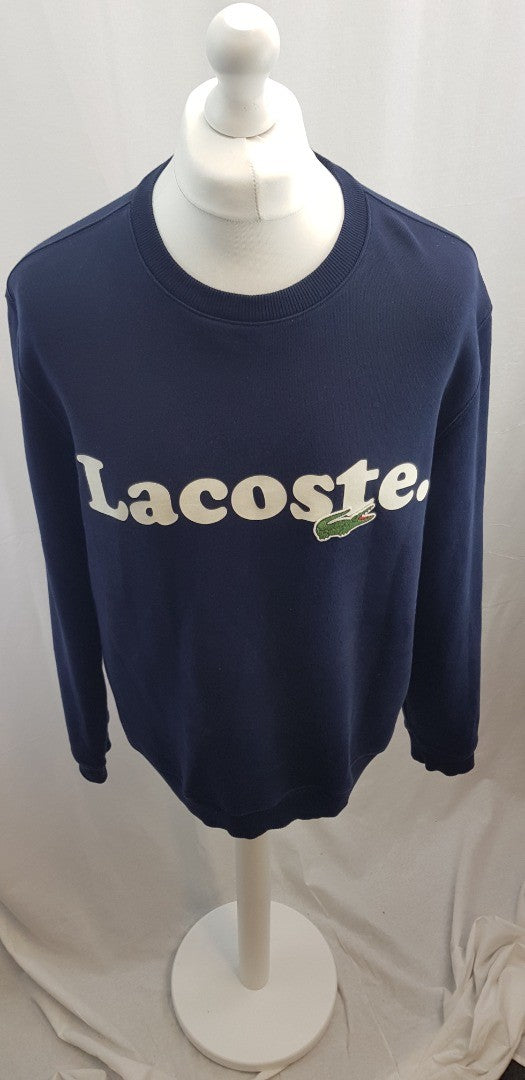 Lacoste Navy Sweatshirt Classic Fit Size XL Excellent Condition