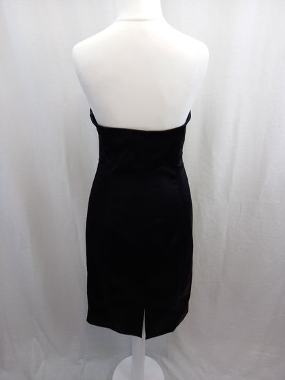 coast dress black size 10 ruched front panel boned support at sides strapless