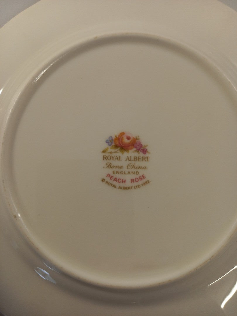 royal albert peach rose cup saucer plate trios x4