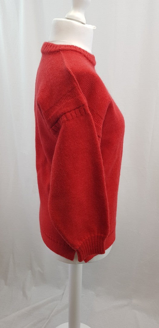 Guernsey Woollens Red Pure New Wool Jumper Size 40 Excellent Condition