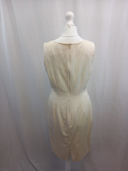 l k bennett dress cream white sleevless uk 10 back zip