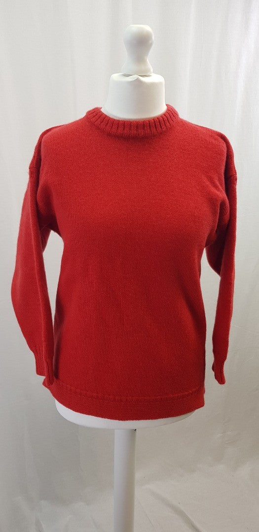 Guernsey Woollens Red Pure New Wool Jumper Size 40 Excellent Condition