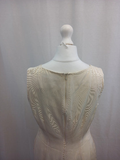 l k bennett dress cream white sleevless uk 10 back zip