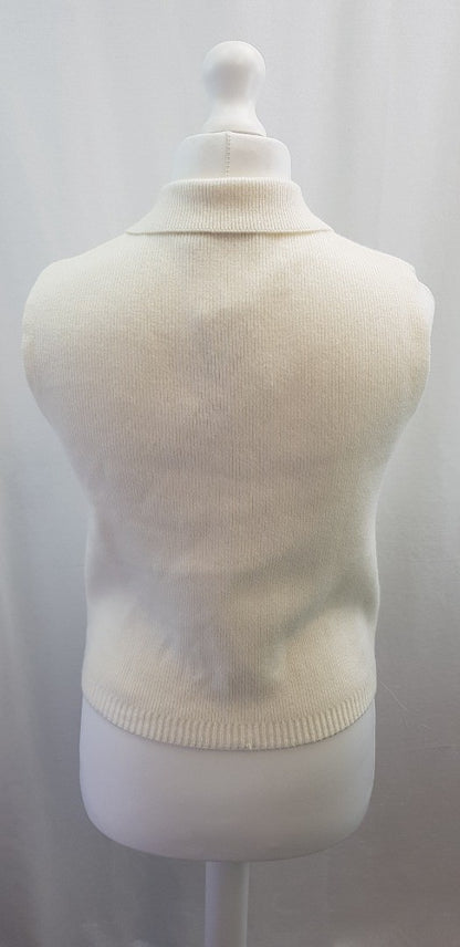 MNG Ivory Super Soft Collared Tank Top Size S BNWT