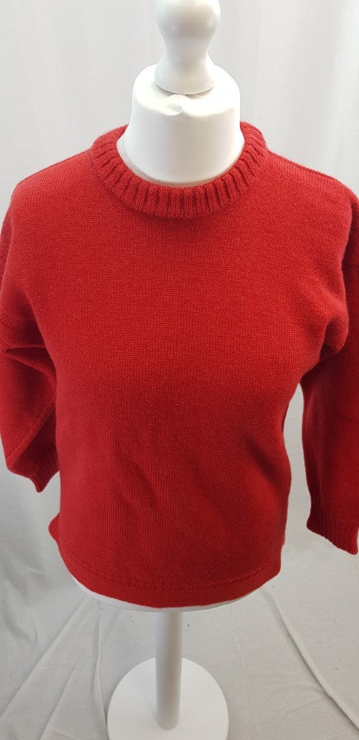 Guernsey Woollens Red Pure New Wool Jumper Size 40 Excellent Condition