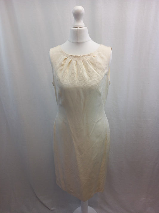 l k bennett dress cream white sleevless uk 10 back zip