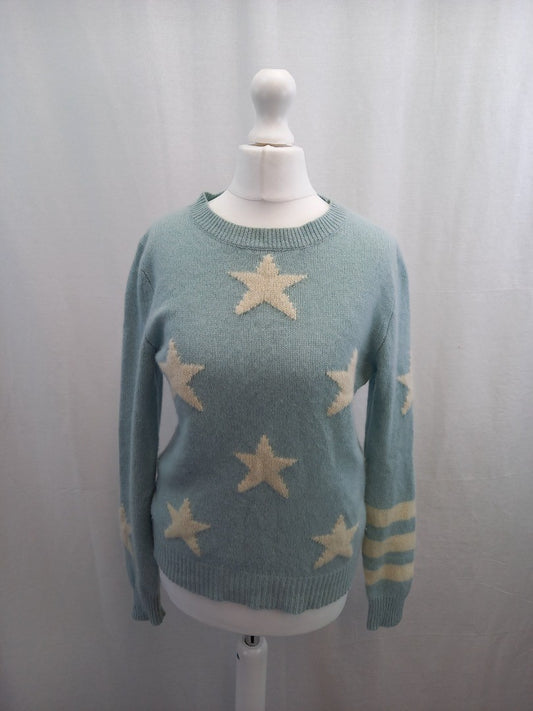 360 cashmere jumper medium blue with white stars