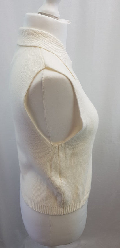 MNG Ivory Super Soft Collared Tank Top Size S BNWT