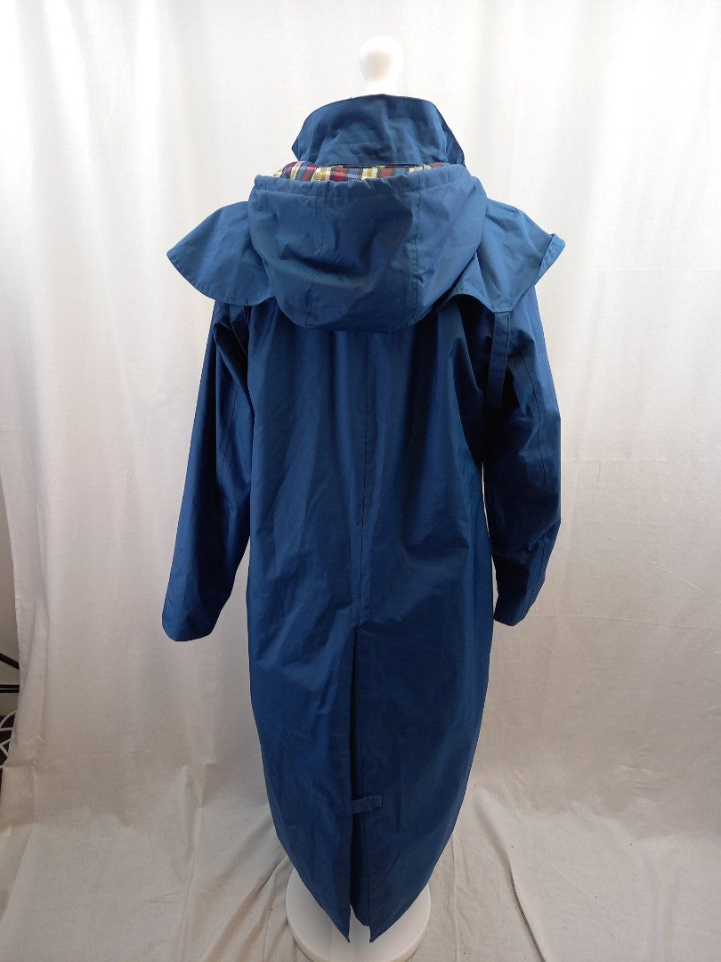 lighthouse coat full length outback style waterproof teal blue size 16