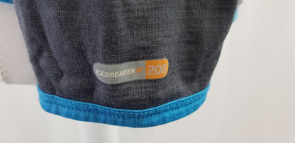 Icebreaker GT Grey Blue Quarter Zip Long Sleeve Top Size M Excellent Condition