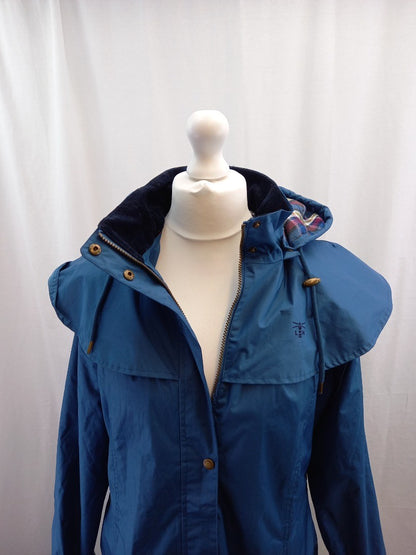 lighthouse coat full length outback style waterproof teal blue size 16