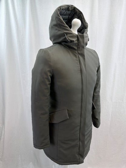 Roberto Cavalli Padded Coat With Hood Grey Green Size M Excellent Condition