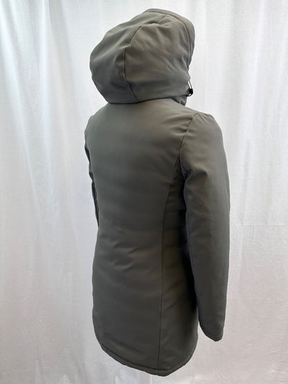 Roberto Cavalli Padded Coat With Hood Grey Green Size M Excellent Condition