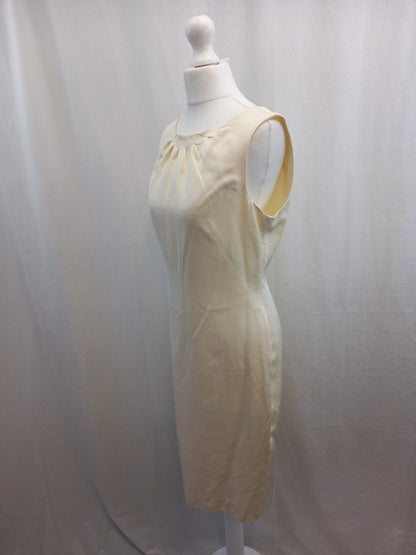 l k bennett dress cream white sleevless uk 10 back zip