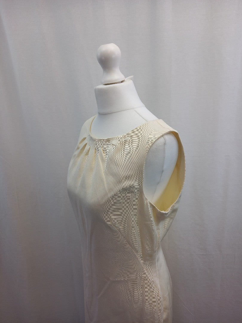 l k bennett dress cream white sleevless uk 10 back zip