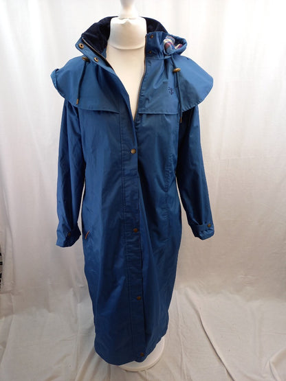 lighthouse coat full length outback style waterproof teal blue size 16