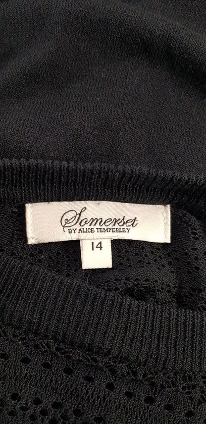 Somerset By Alice Temperley Black Lightweight Jumper Size 14 Excellent Condition