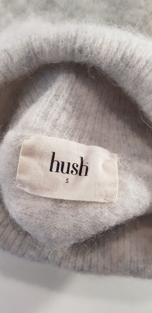 Hush High Neck Grey Pink Ivory Alpaca Wool Mix Jumper Size S Excellent Condition