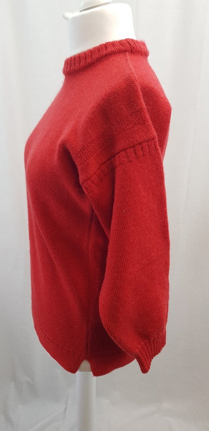 Guernsey Woollens Red Pure New Wool Jumper Size 40 Excellent Condition