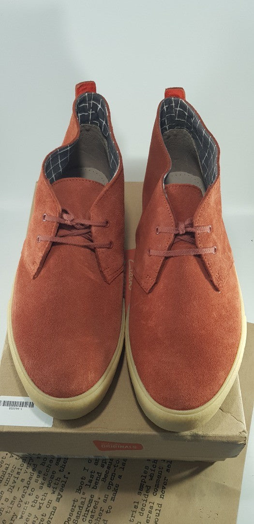 Clarks Originals Desert Vulc Rust Orange Leather  Boots Size 9.5G  BNIB