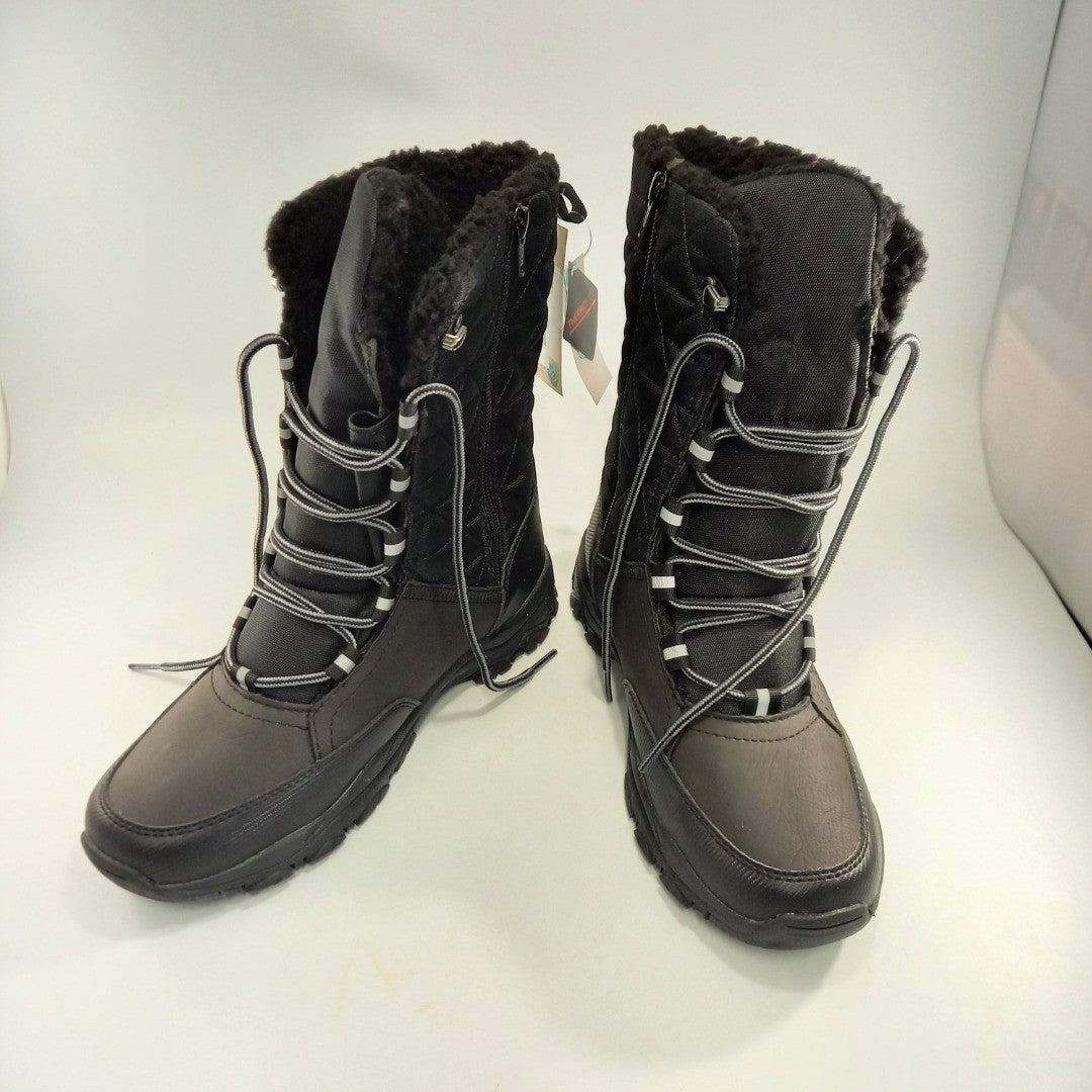 Lands End Thermolite Black Boots Faux Fur Water Resistant UK 6.5 BNWT