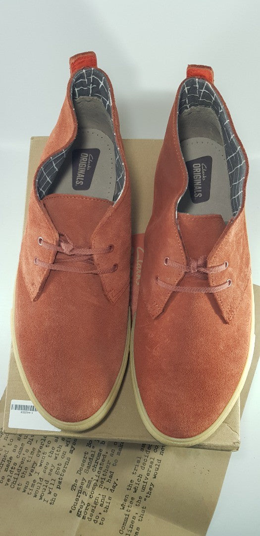 Clarks Originals Desert Vulc Rust Orange Leather  Boots Size 9.5G  BNIB