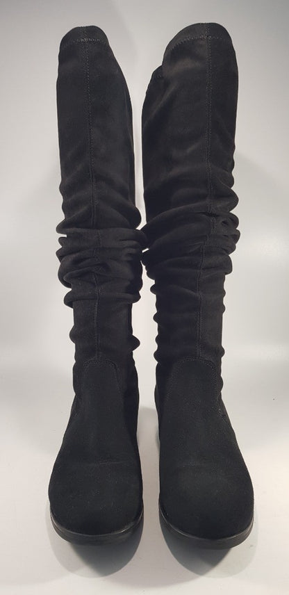 Dune Leather Black Slouch Knee High Boots 011taliah Size 6 Excellent Condition